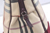 Authentic BURBERRY Nova Check Shoulder Tote Bag Canvas Leather Beige 2714K