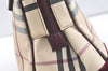 Authentic BURBERRY Nova Check Shoulder Tote Bag Canvas Leather Beige 2714K