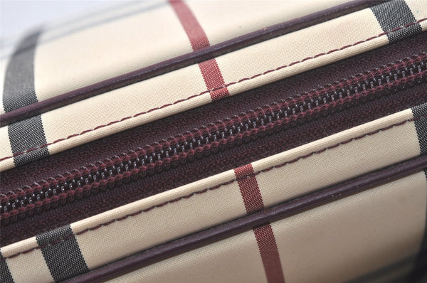 Authentic BURBERRY Nova Check Shoulder Tote Bag Canvas Leather Beige 2714K
