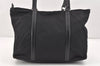 Authentic PRADA Nylon Tessuto Saffiano Leather Shoulder Tote Bag Black 2715K