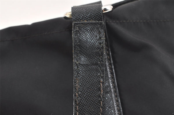 Authentic PRADA Nylon Tessuto Saffiano Leather Shoulder Tote Bag Black 2715K