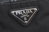 Authentic PRADA Nylon Tessuto Saffiano Leather Shoulder Tote Bag Black 2715K