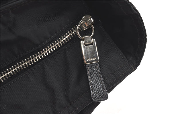 Authentic PRADA Nylon Tessuto Saffiano Leather Shoulder Tote Bag Black 2715K