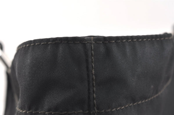 Authentic PRADA Nylon Tessuto Saffiano Leather Shoulder Tote Bag Black 2715K