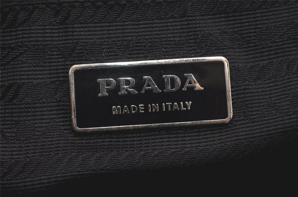 Authentic PRADA Nylon Tessuto Saffiano Leather Shoulder Tote Bag Black 2715K