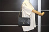 Authentic CHANEL Calf Skin Matelasse Chain Shoulder Bag Purse Black CC 2716J