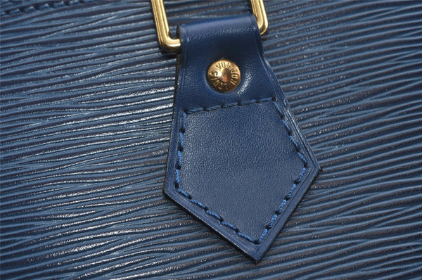 Authentic Louis Vuitton Epi Alma PM Hand Bag Blue M52145 LV 2717I