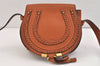 Authentic Chloe Vintage Mercie Leather Shoulder Cross Body Bag Purse Brown 2718K