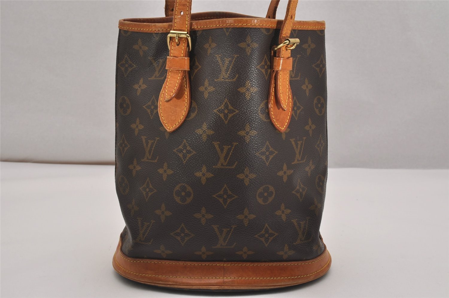 Authentic Louis Vuitton Monogram Bucket PM Shoulder Tote Bag M42238 Junk 2719J