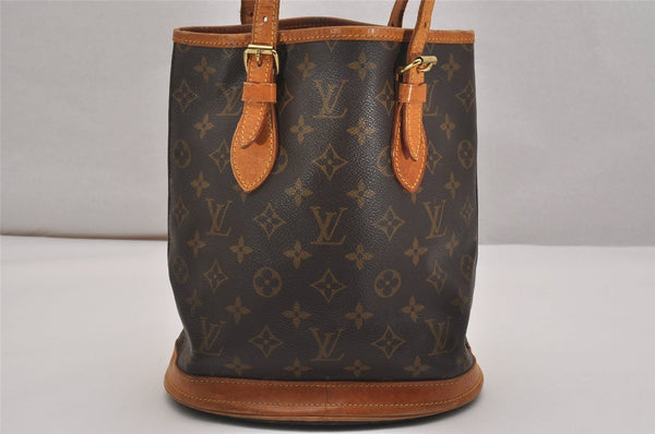 Authentic Louis Vuitton Monogram Bucket PM Shoulder Tote Bag M42238 Junk 2719J