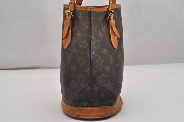 Authentic Louis Vuitton Monogram Bucket PM Shoulder Tote Bag M42238 Junk 2719J