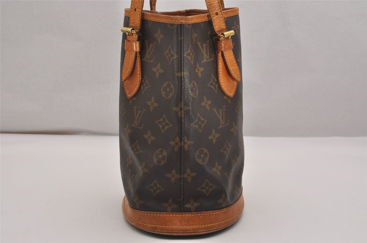 Authentic Louis Vuitton Monogram Bucket PM Shoulder Tote Bag M42238 Junk 2719J