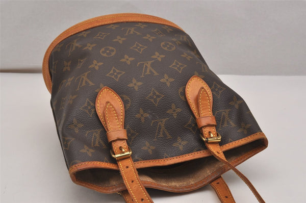 Authentic Louis Vuitton Monogram Bucket PM Shoulder Tote Bag M42238 Junk 2719J
