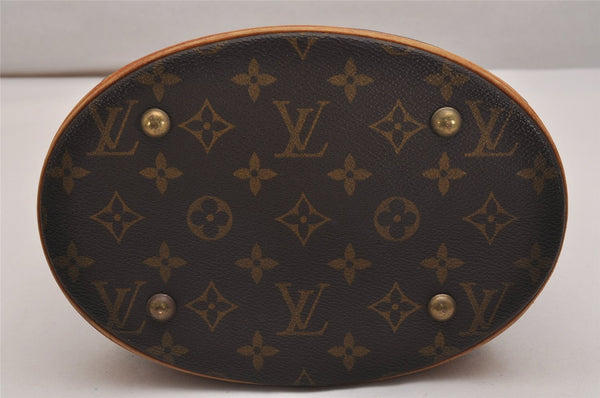 Authentic Louis Vuitton Monogram Bucket PM Shoulder Tote Bag M42238 Junk 2719J