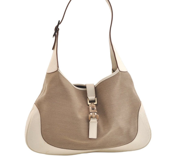 Authentic GUCCI Jackie Shoulder Hand Bag Canvas Leather 0013306 Brown 2722K