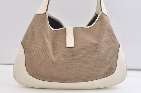 Authentic GUCCI Jackie Shoulder Hand Bag Canvas Leather 0013306 Brown 2722K