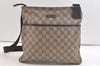 Authentic GUCCI Shoulder Cross Body Bag Purse GG PVC Leather 141626 Brown 2724K