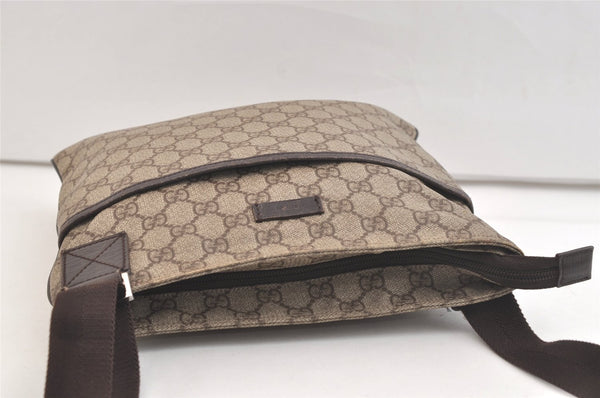 Authentic GUCCI Shoulder Cross Body Bag Purse GG PVC Leather 141626 Brown 2724K