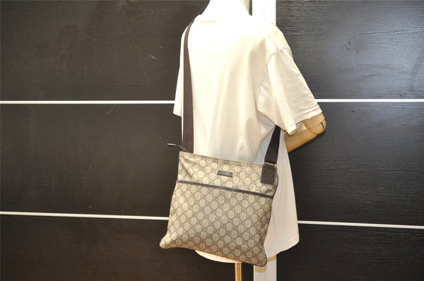 Authentic GUCCI Shoulder Cross Body Bag Purse GG PVC Leather 141626 Brown 2724K