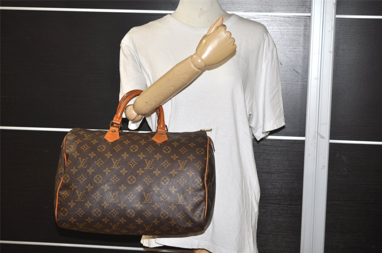 Authentic Louis Vuitton Monogram Speedy 35 Hand Boston Bag M41524 LV 2725J