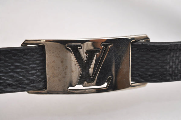 Authentic Louis Vuitton Damier Graphite Bracelet Signit Black M6616E LV 2726I