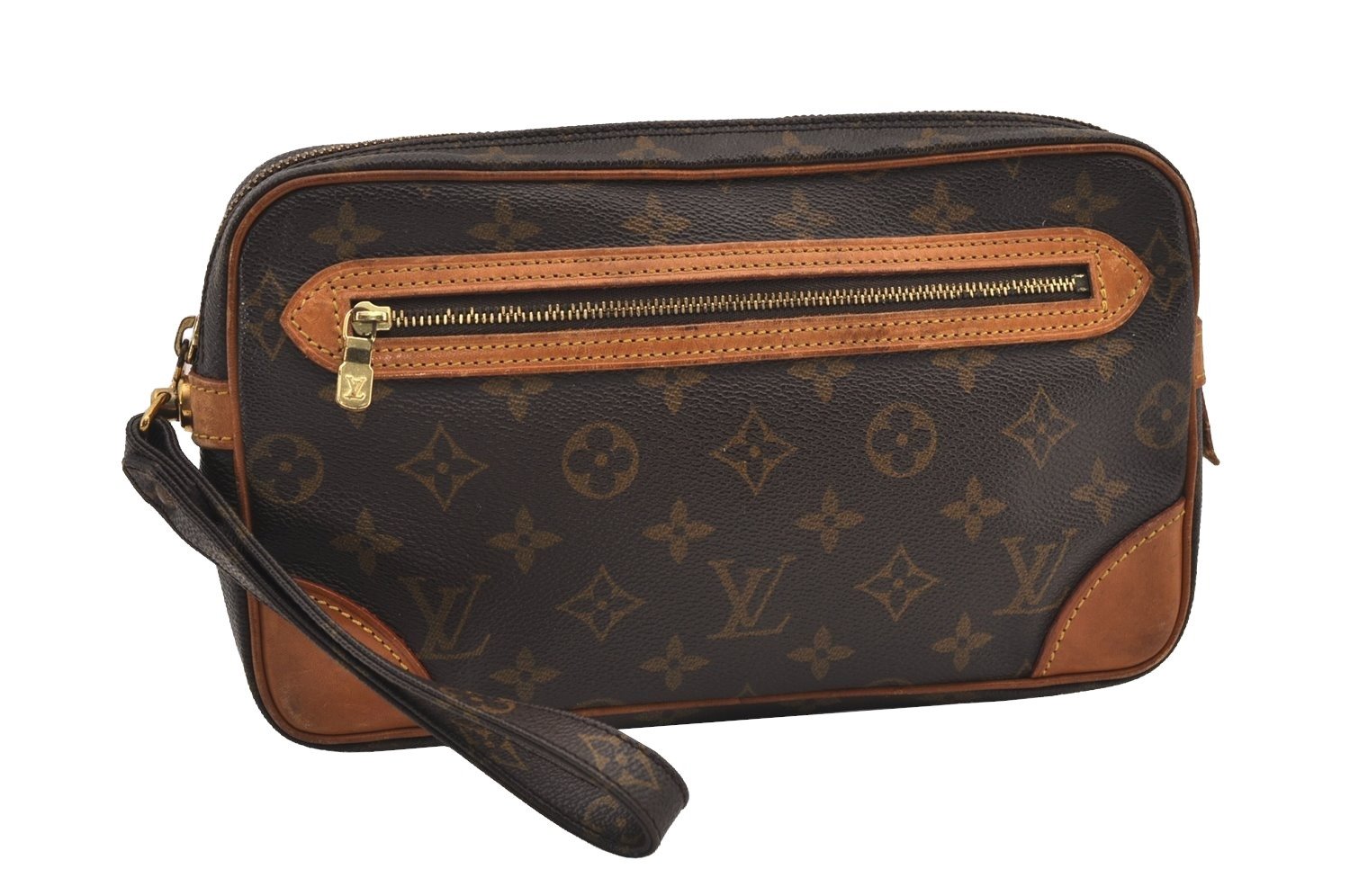 Authentic Louis Vuitton Monogram Marly Dragonne GM M51825 Clutch Hand Bag 2726J
