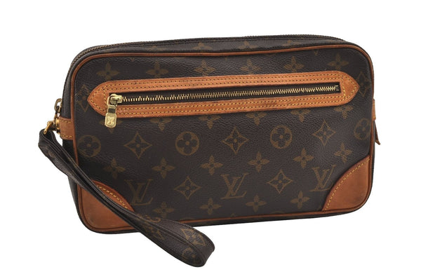 Authentic Louis Vuitton Monogram Marly Dragonne GM M51825 Clutch Hand Bag 2726J