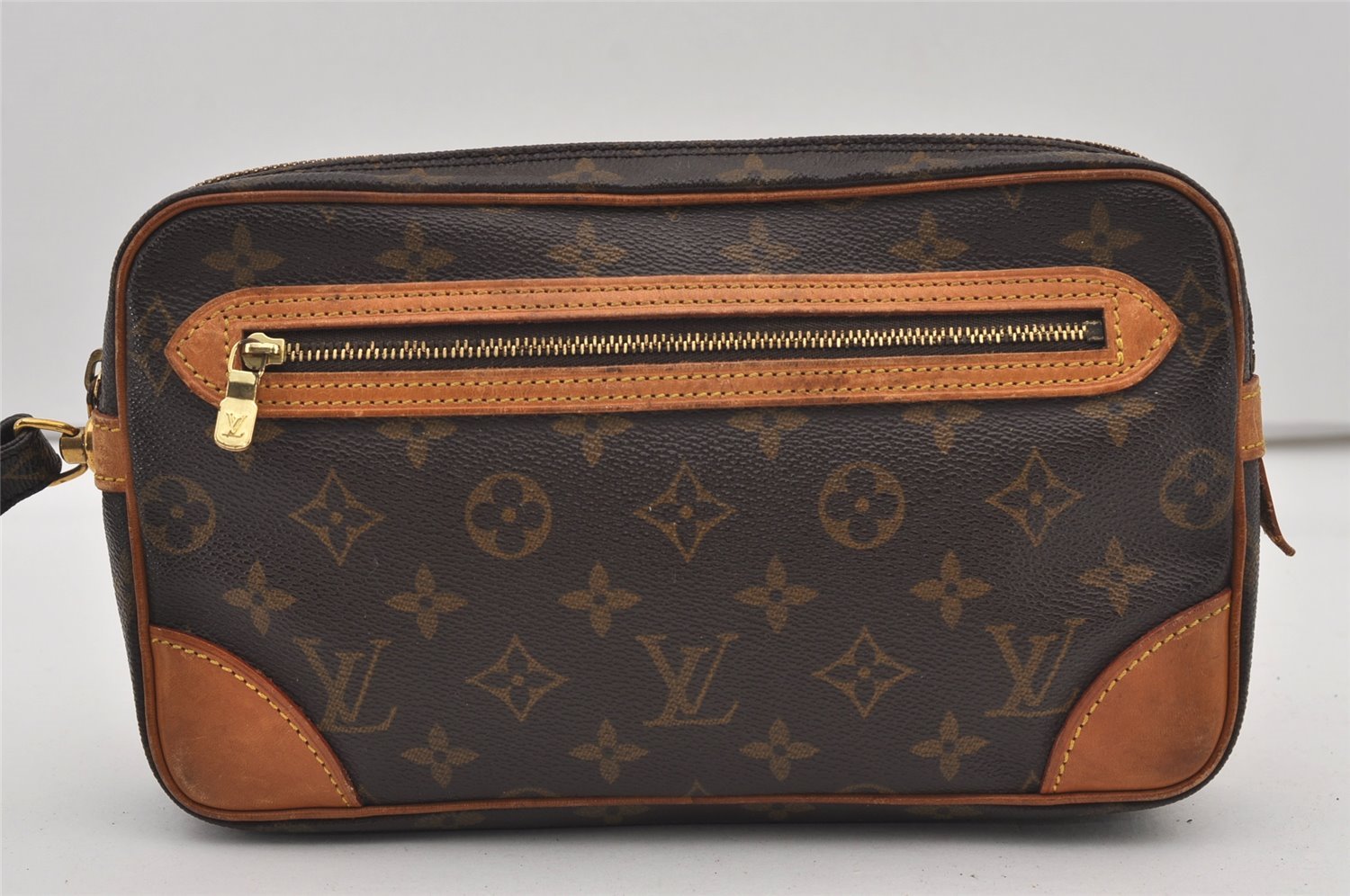Authentic Louis Vuitton Monogram Marly Dragonne GM M51825 Clutch Hand Bag 2726J