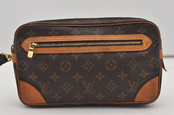 Authentic Louis Vuitton Monogram Marly Dragonne GM M51825 Clutch Hand Bag 2726J