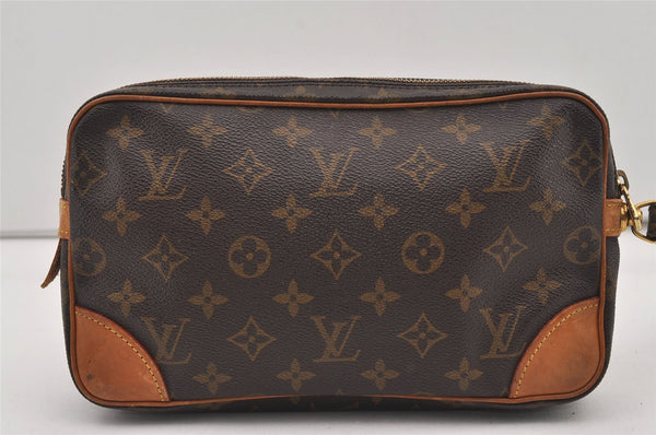 Authentic Louis Vuitton Monogram Marly Dragonne GM M51825 Clutch Hand Bag 2726J