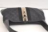 Authentic GUCCI Sherry Line Kandinsky Shoulder Bag GG Canvas Leather Black 2726K