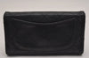 Authentic CHANEL Calf Skin Matelasse Long Wallet Purse CC Logo Black 2727J