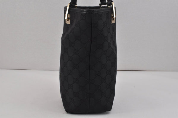 Authentic GUCCI Vintage Shoulder Tote Bag GG Canvas Leather 0021099 Black 2727K