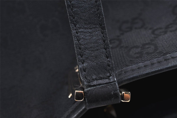 Authentic GUCCI Vintage Shoulder Tote Bag GG Canvas Leather 0021099 Black 2727K