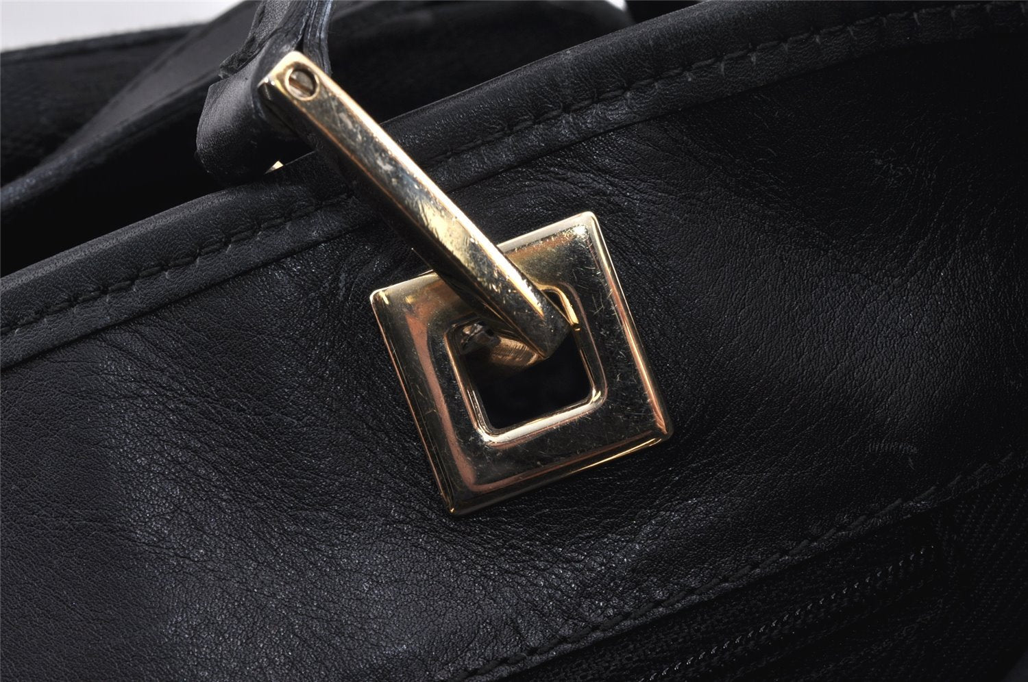Authentic GUCCI Vintage Shoulder Tote Bag GG Canvas Leather 0021099 Black 2727K