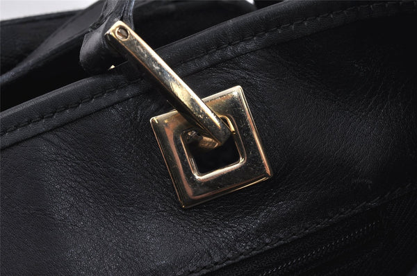 Authentic GUCCI Vintage Shoulder Tote Bag GG Canvas Leather 0021099 Black 2727K