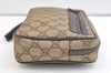 Authentic GUCCI Vintage Clutch Hand Bag Purse GG PVC Leather Brown 2728K