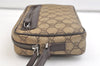 Authentic GUCCI Vintage Clutch Hand Bag Purse GG PVC Leather Brown 2728K