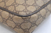 Authentic GUCCI Vintage Clutch Hand Bag Purse GG PVC Leather Brown 2728K