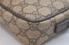 Authentic GUCCI Vintage Clutch Hand Bag Purse GG PVC Leather Brown 2728K