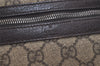 Authentic GUCCI Vintage Clutch Hand Bag Purse GG PVC Leather Brown 2728K