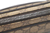 Authentic GUCCI Vintage Clutch Hand Bag Purse GG PVC Leather Brown 2728K