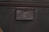 Authentic GUCCI Vintage Clutch Hand Bag Purse GG PVC Leather Brown 2728K