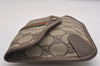 Authentic GUCCI Vintage Web Sherry Line Pouch Purse GG PVC Leather Brown 2729J