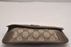 Authentic GUCCI Vintage Web Sherry Line Pouch Purse GG PVC Leather Brown 2729J