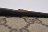 Authentic GUCCI Vintage Web Sherry Line Pouch Purse GG PVC Leather Brown 2729J
