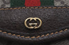 Authentic GUCCI Vintage Web Sherry Line Pouch Purse GG PVC Leather Brown 2729J