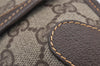 Authentic GUCCI Vintage Web Sherry Line Pouch Purse GG PVC Leather Brown 2729J