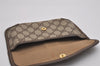 Authentic GUCCI Vintage Web Sherry Line Pouch Purse GG PVC Leather Brown 2729J