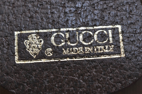 Authentic GUCCI Vintage Web Sherry Line Pouch Purse GG PVC Leather Brown 2729J